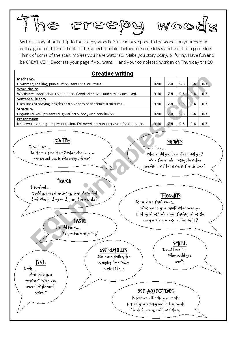 The Creepy Woods worksheet