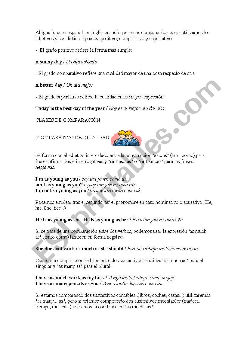 comparatives and superlatives worksheet