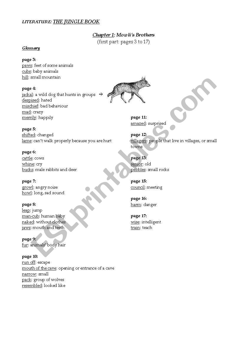 The Jungle Book worksheet