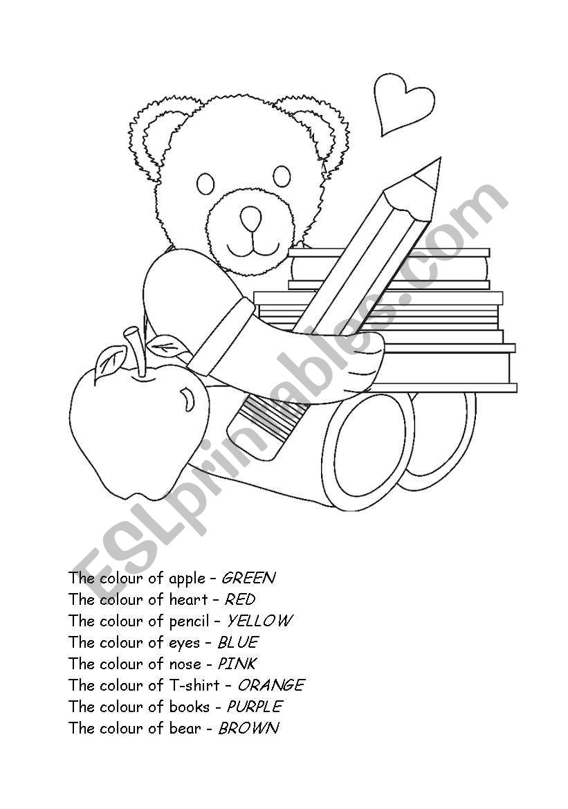 COLORING CARD worksheet