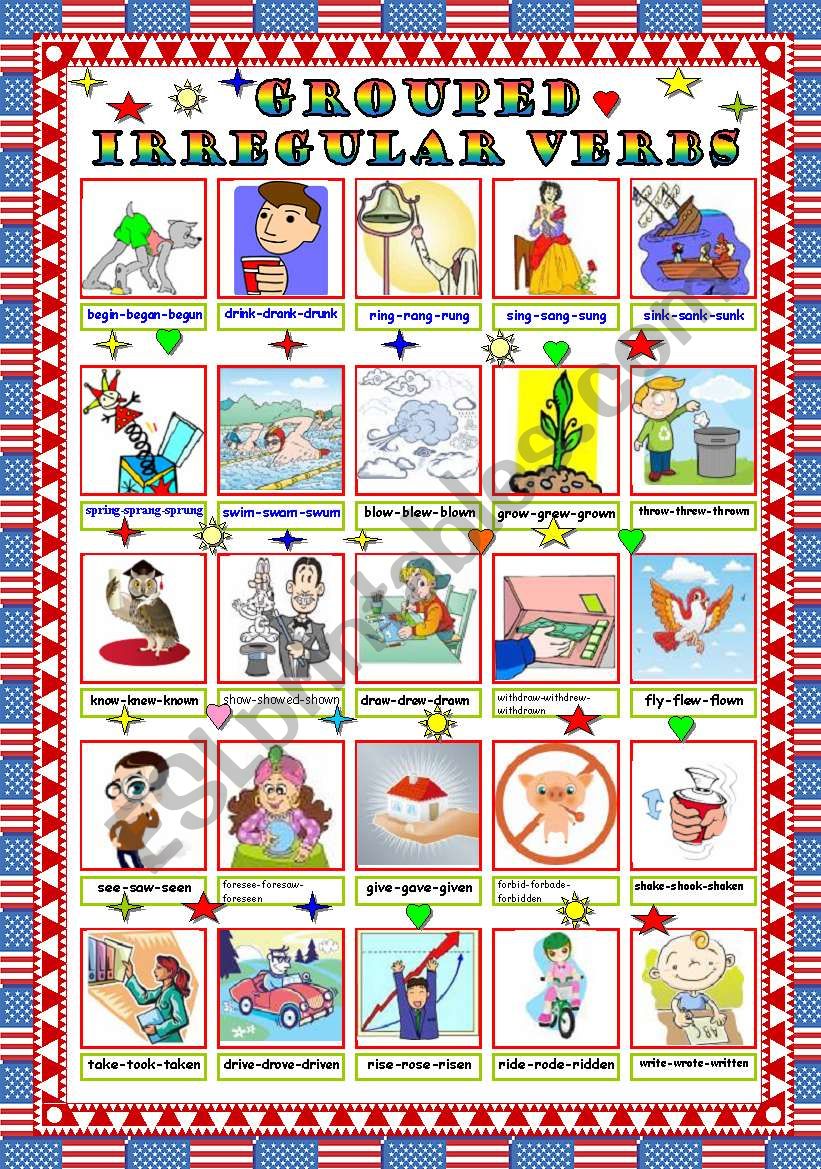 Grouped Irregular Verbs (Pictionary) (4-6)