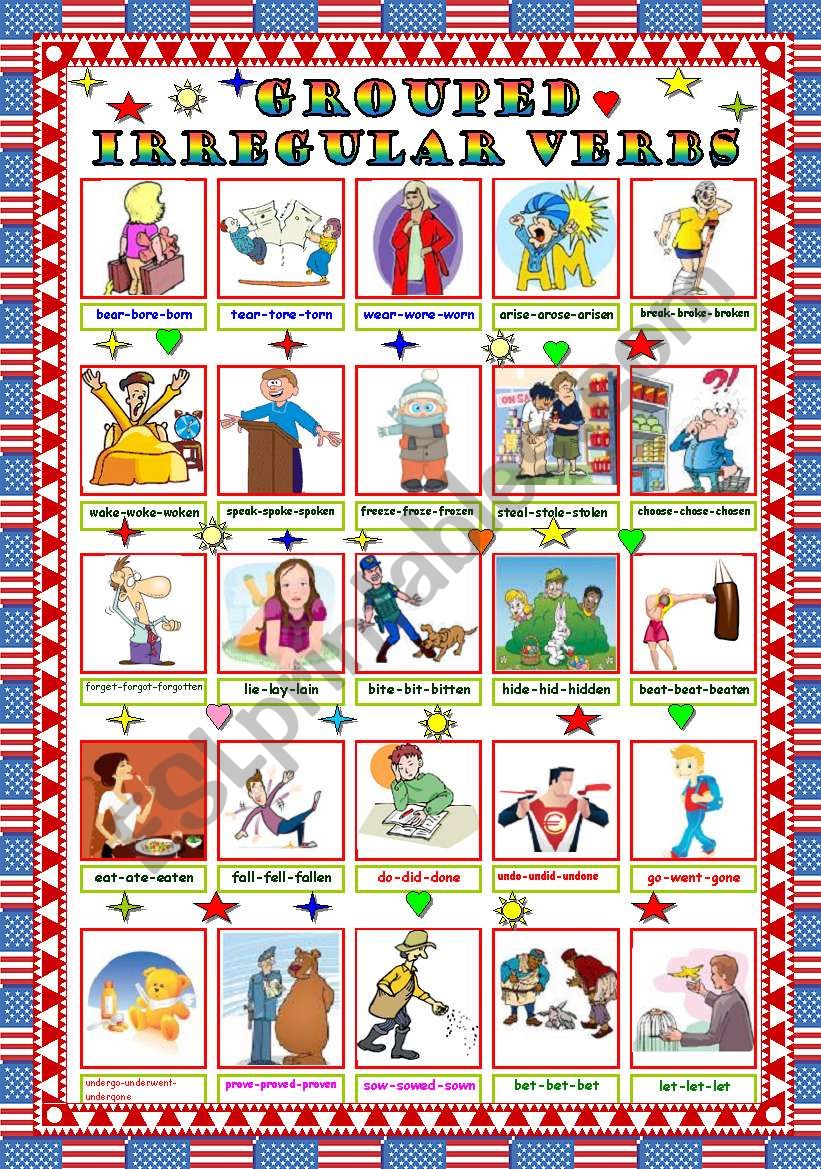 Grouped Irregular Verbs (Pictionary) (5-6)
