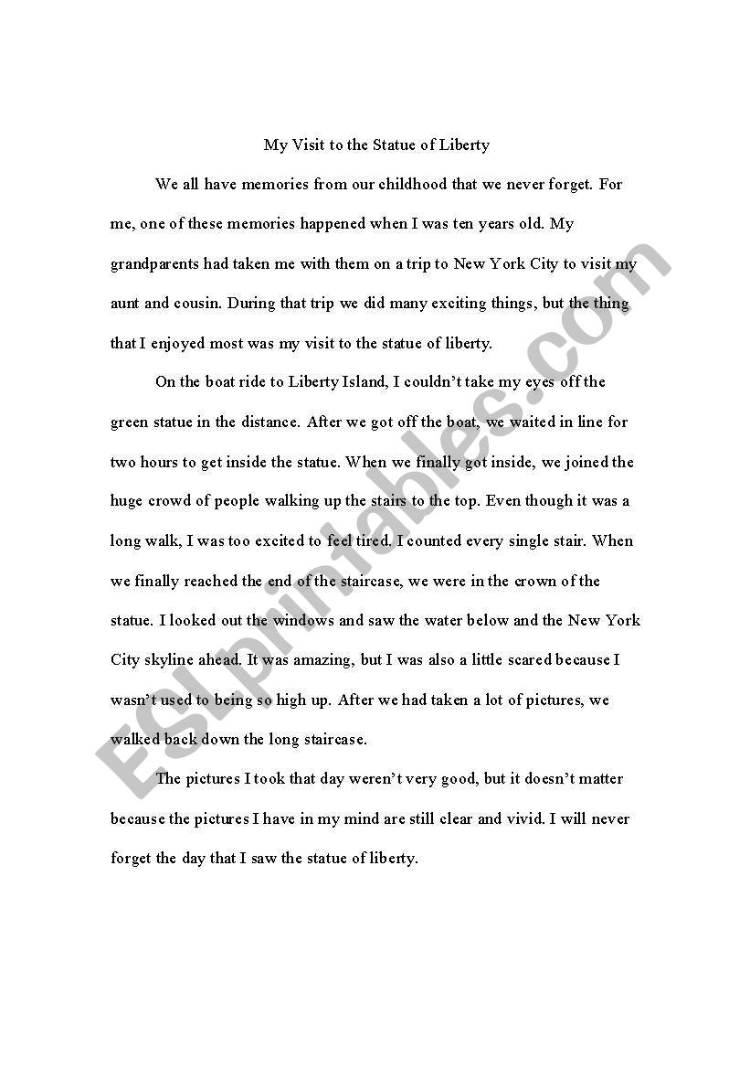 Practice writing a narrative essay