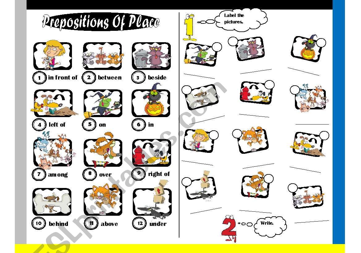 Prepositions Of Place Pictionary + Exercises (Fully Editable + Key)