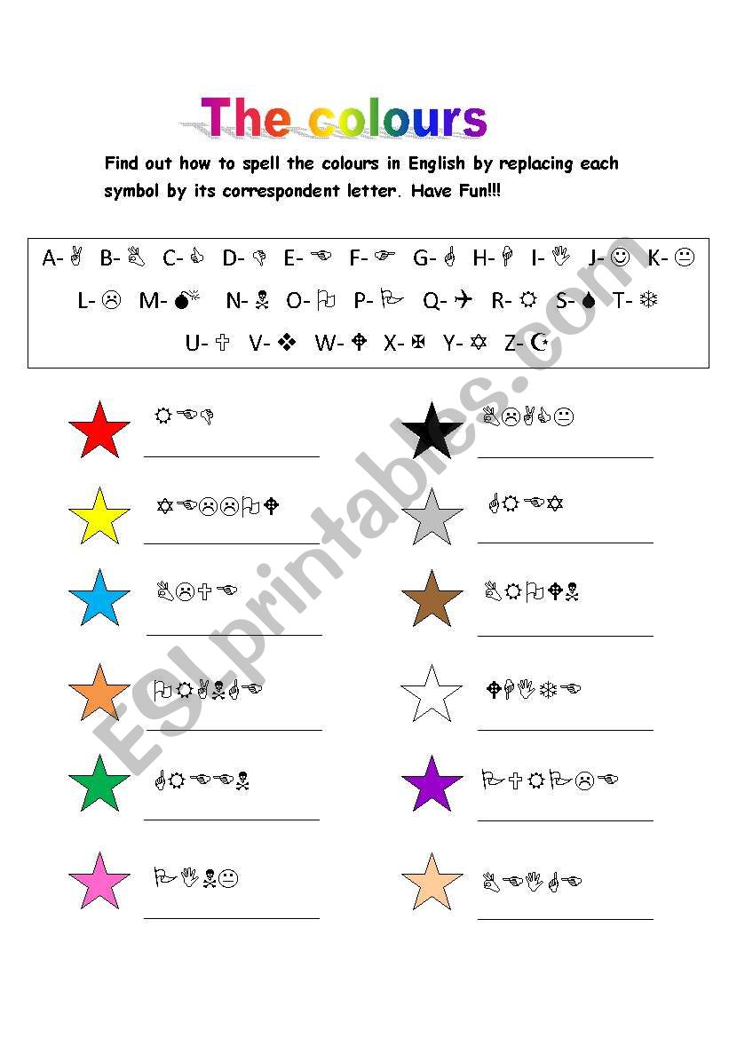 colours detective game worksheet