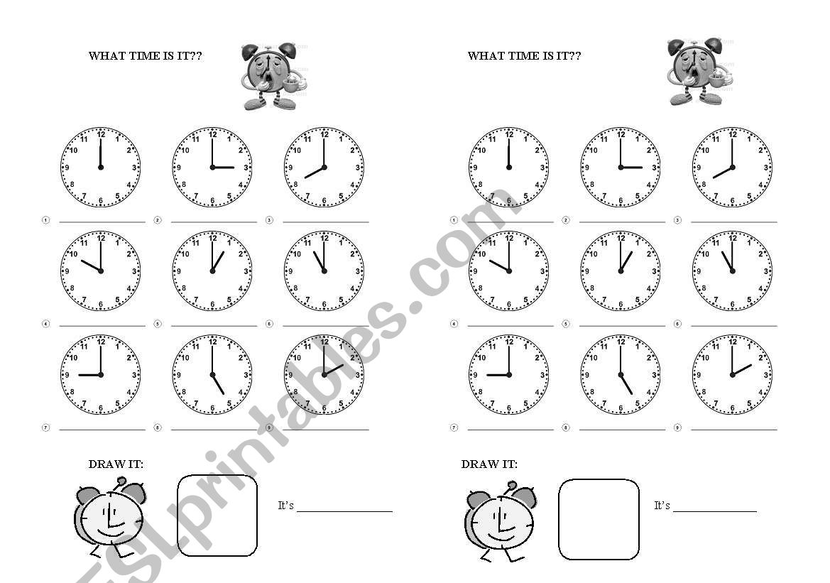 WHAT TIME IS IT? worksheet