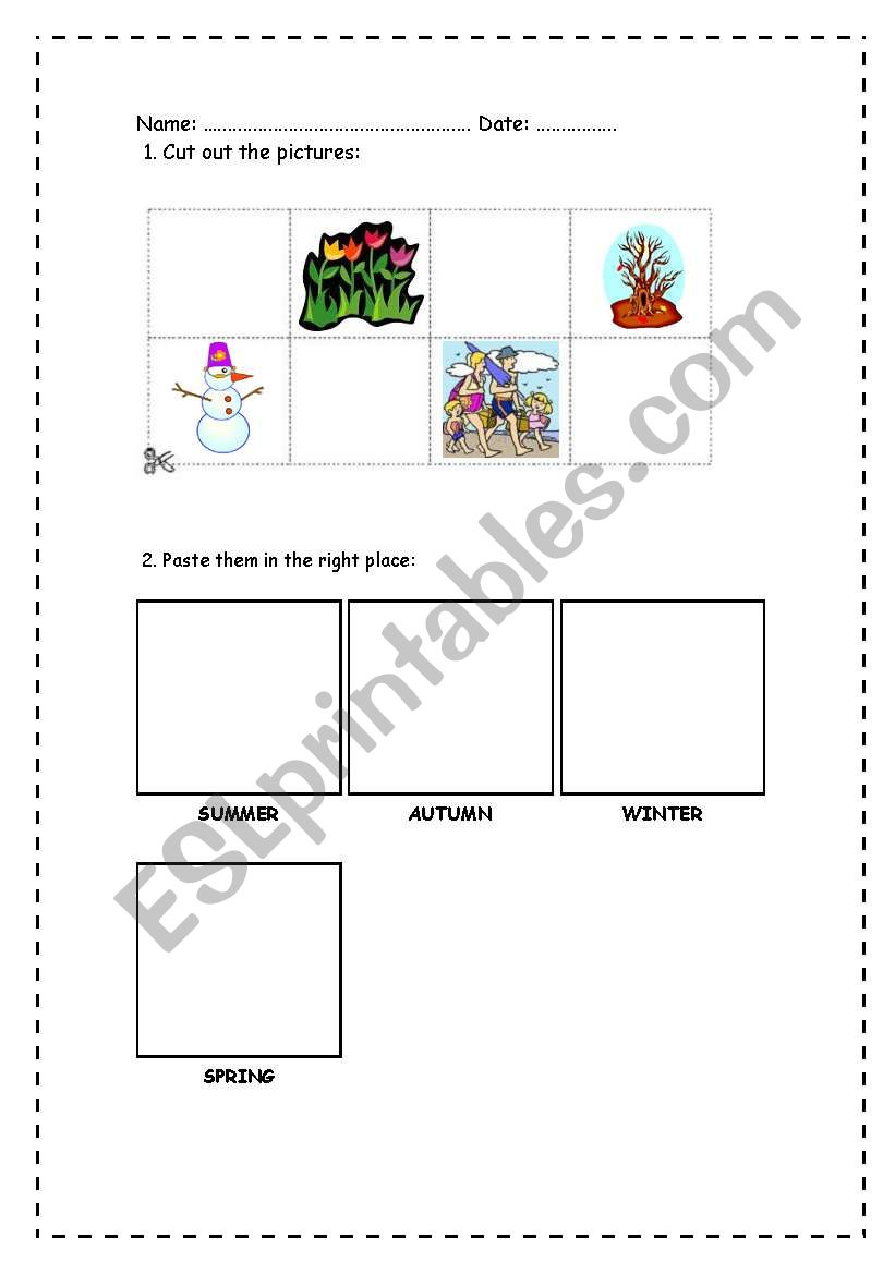 seasons worksheet