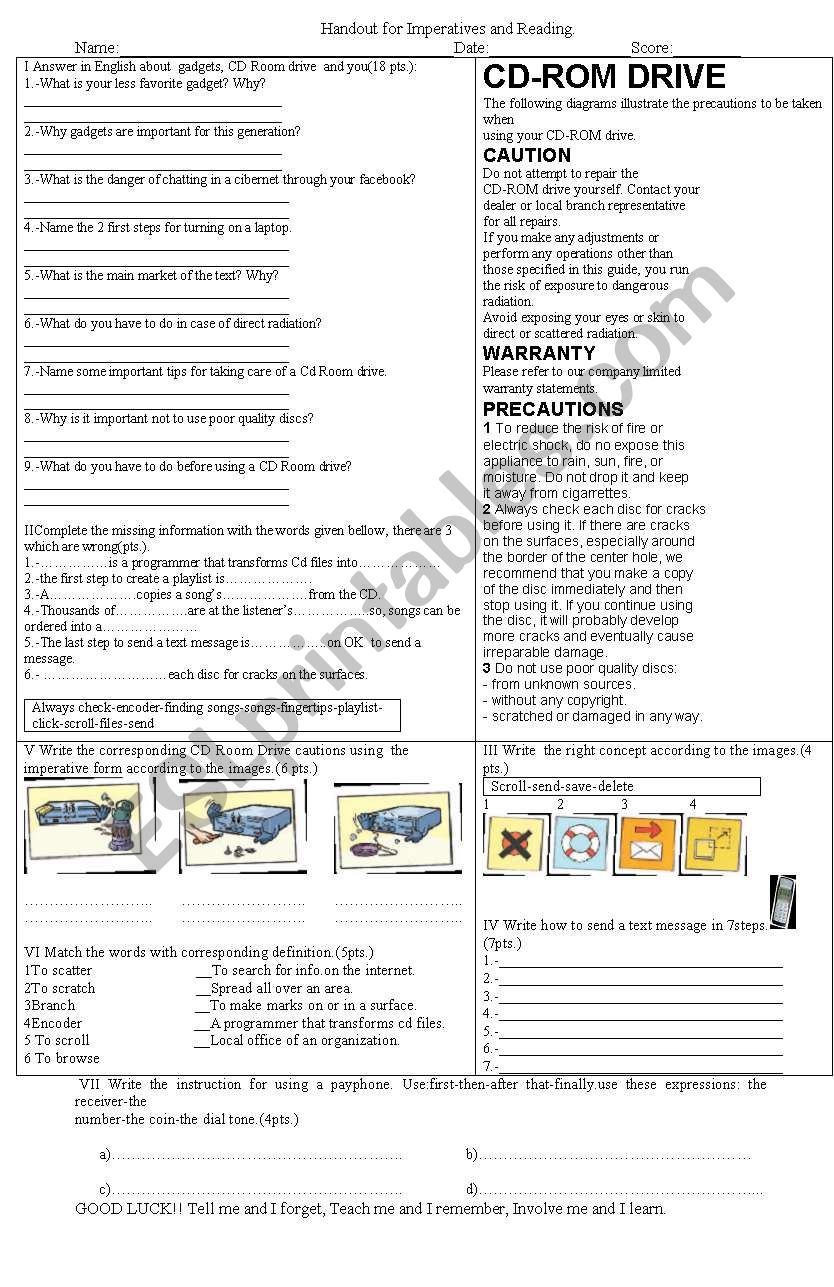 Reading about CD ROOM DRIVE AND IMPERATIVES