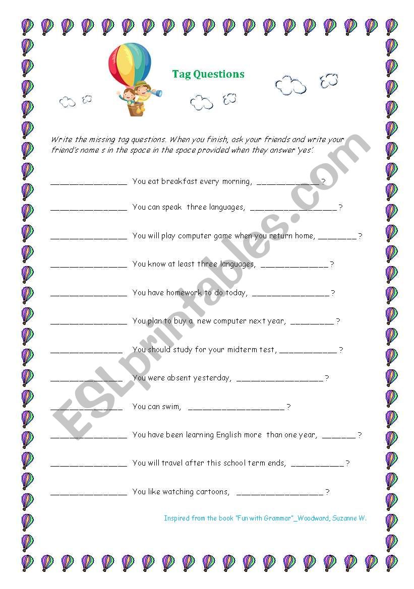 Tag Questions worksheet