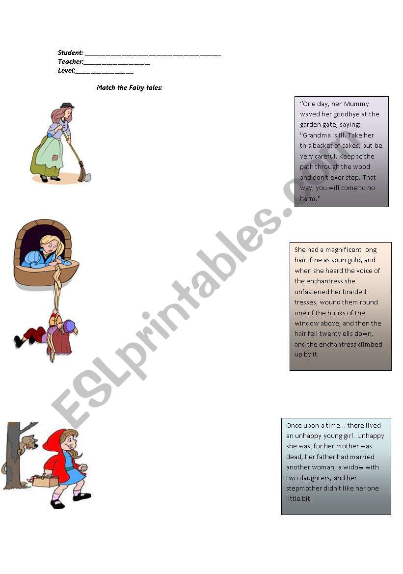 Fairy Tales worksheet