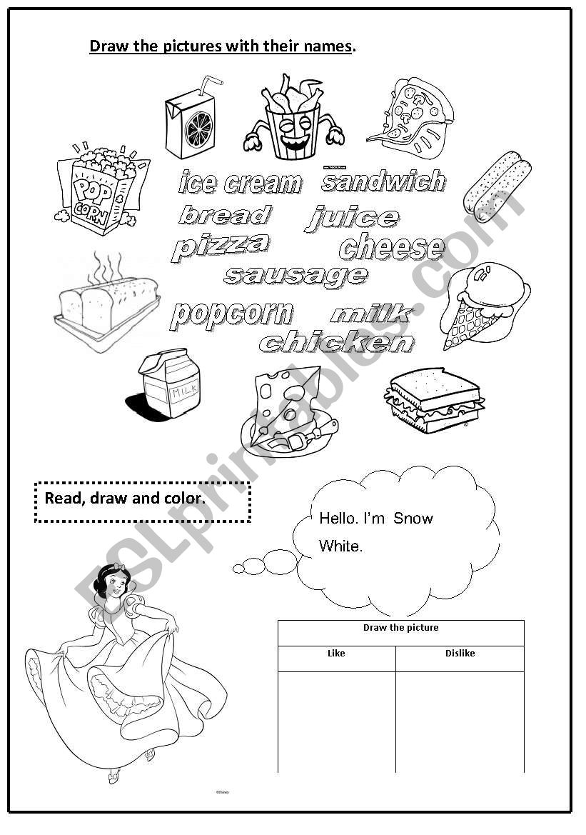 food worksheet