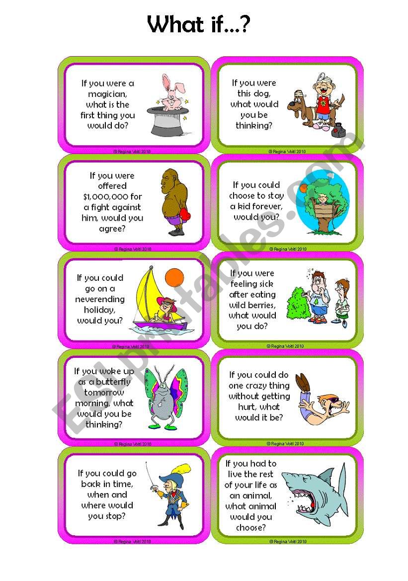 adults children 2nd conditional conversation cards