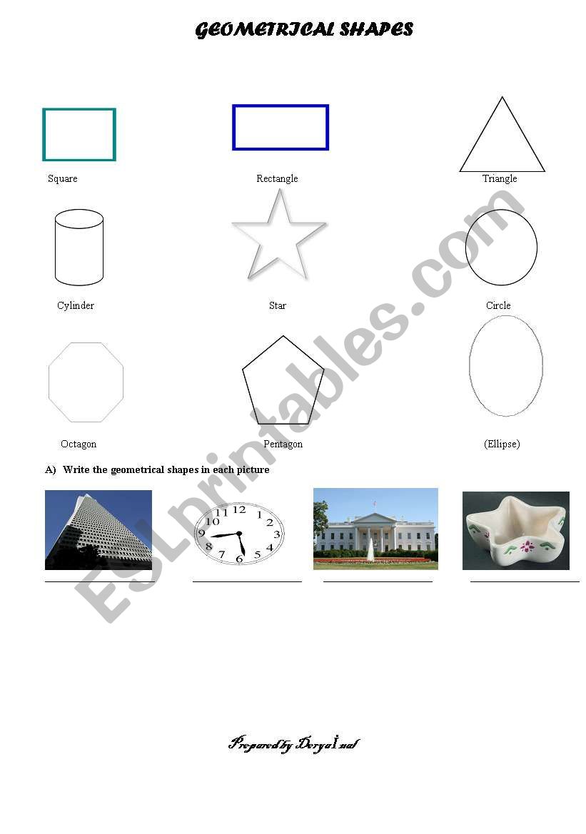 Geometrical Shapes worksheet