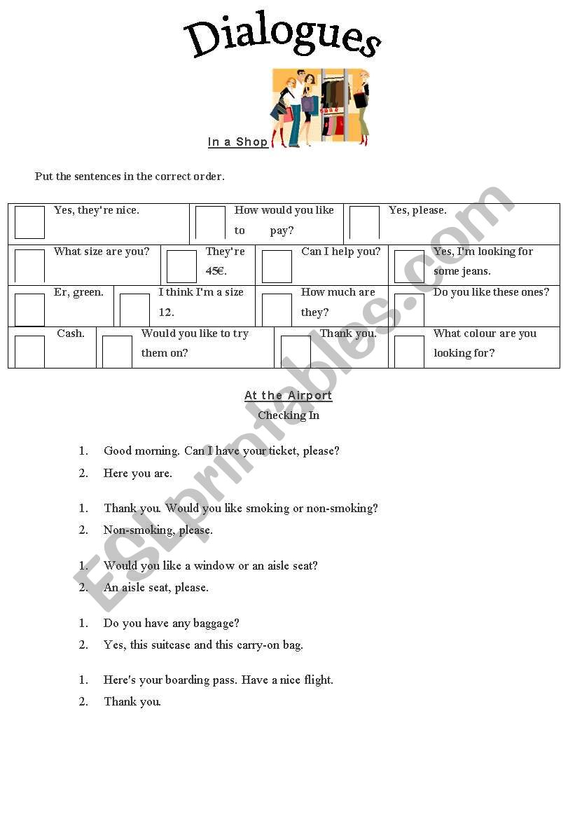 Dialogues2 worksheet