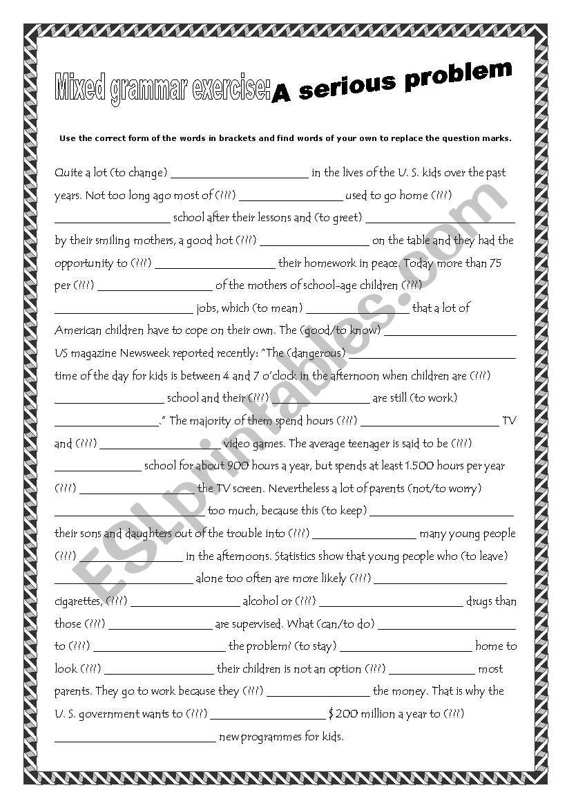 Mixed Grammar worksheet