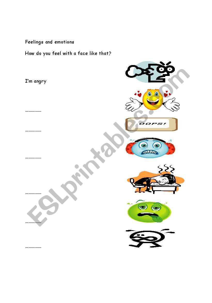 Feelings worksheet