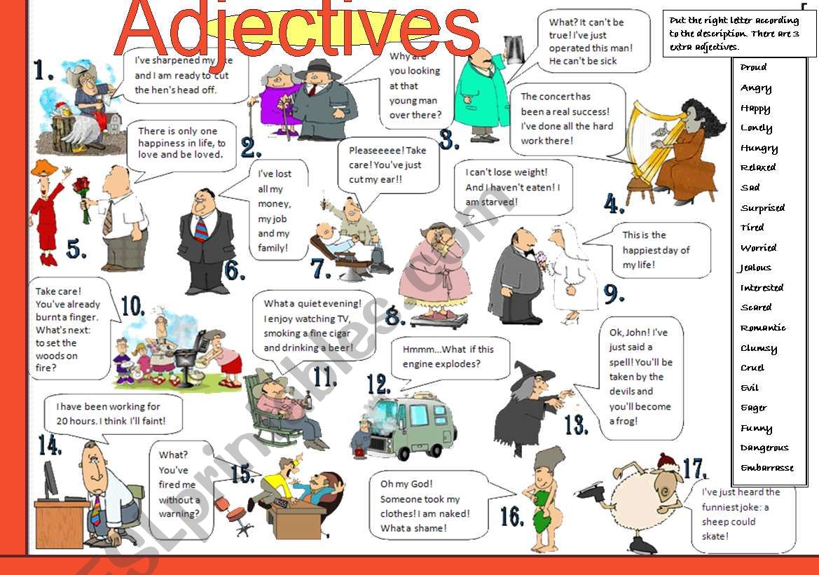 Adjectives worksheet