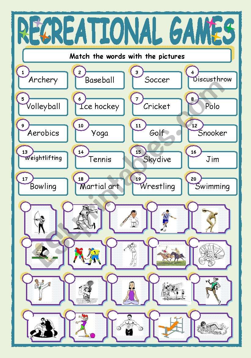 RECREATION-3 worksheet