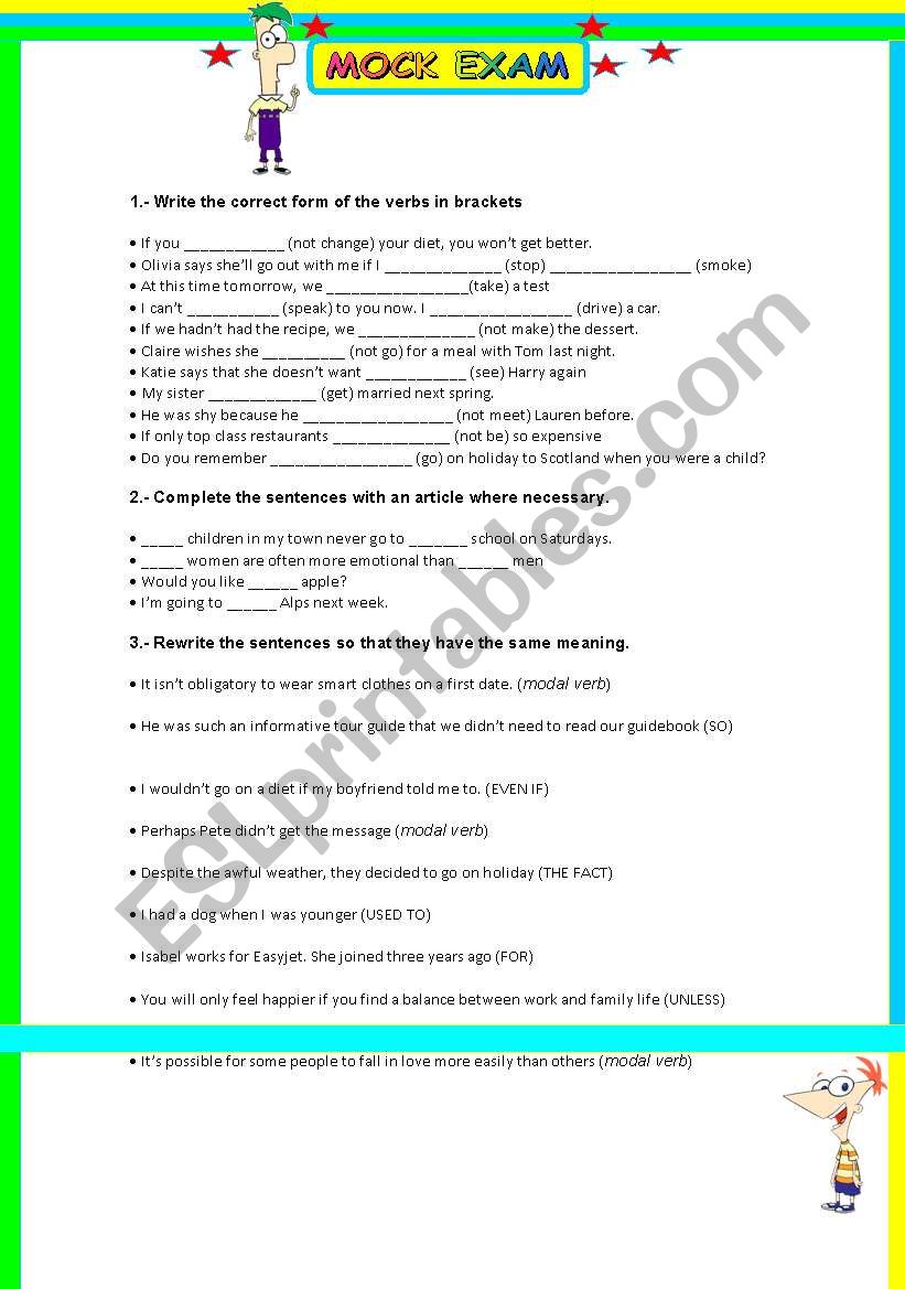 MOCK EXAM worksheet