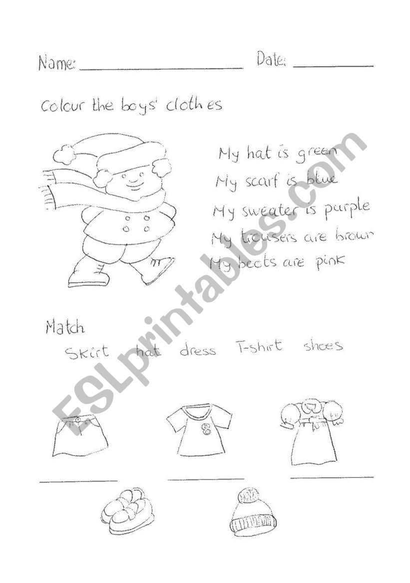 Clothes  worksheet