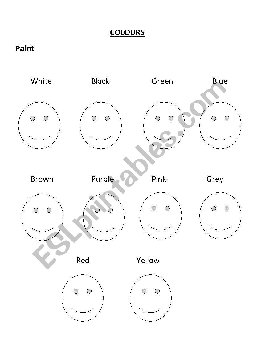 Colours worksheet