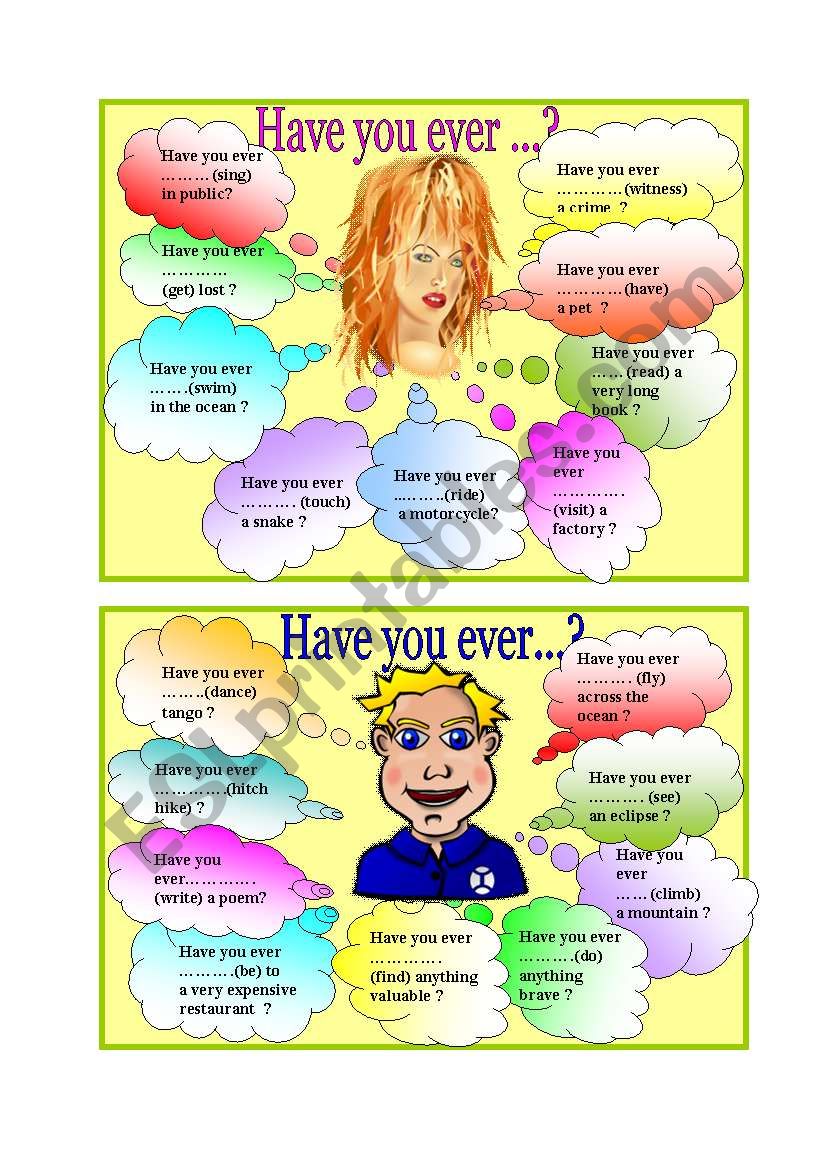 Have you ever... ? worksheet