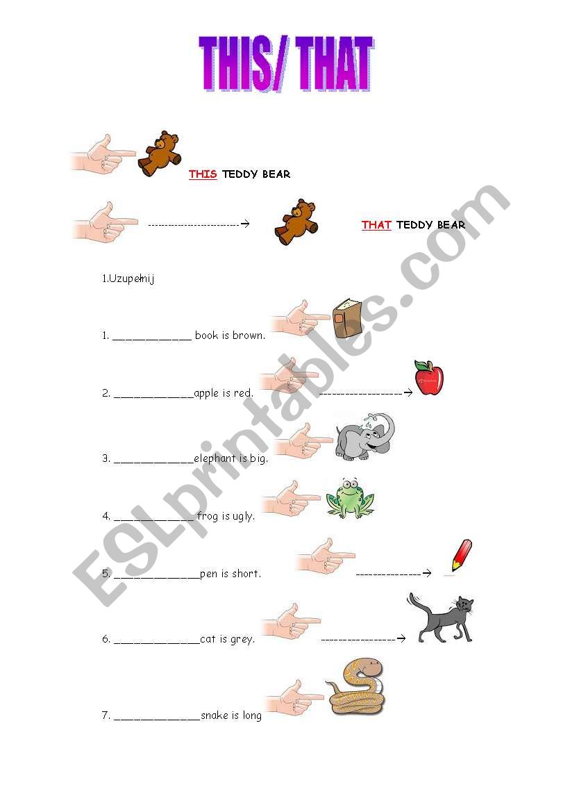 THIS and THAT worksheet
