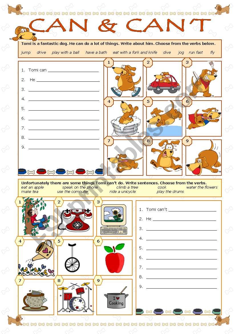CAN & CAN´T - ESL worksheet by Tecus