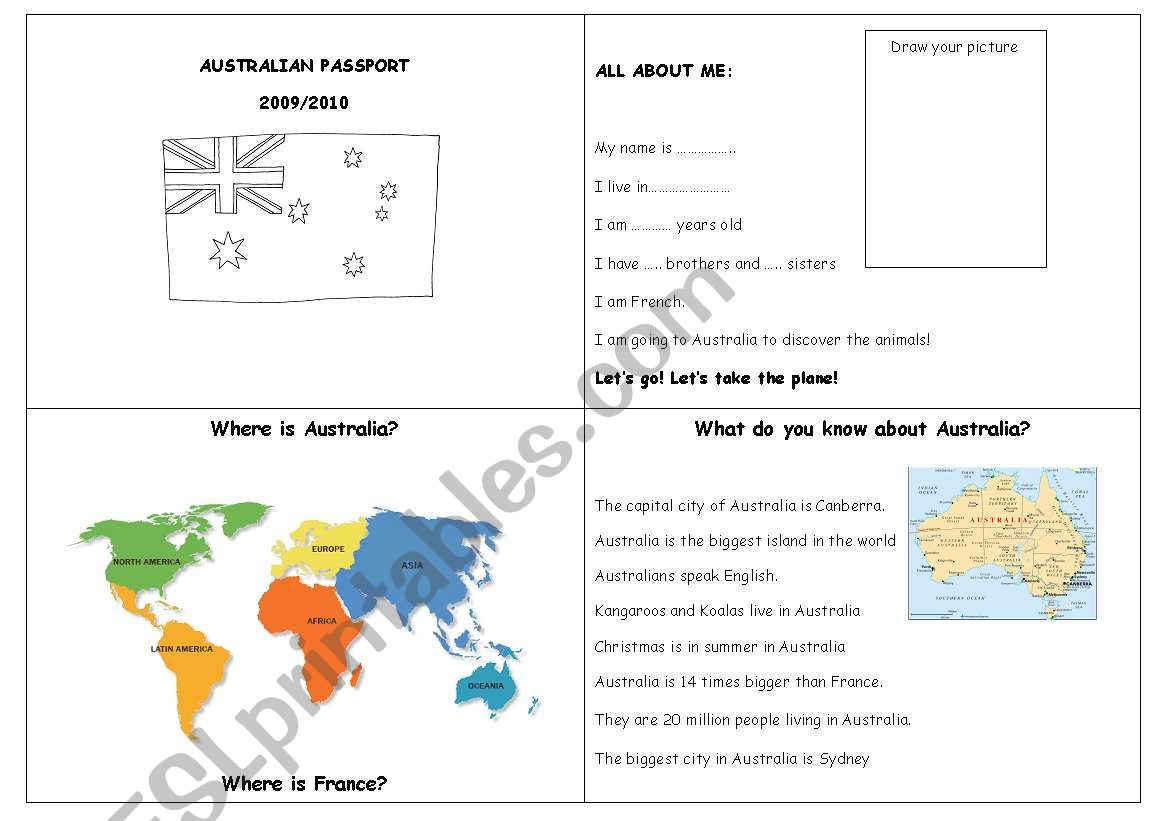 Australian Passport worksheet