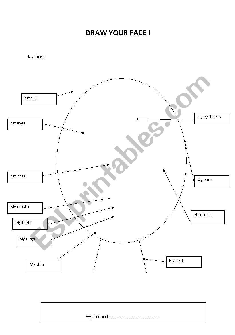 Draw your face worksheet