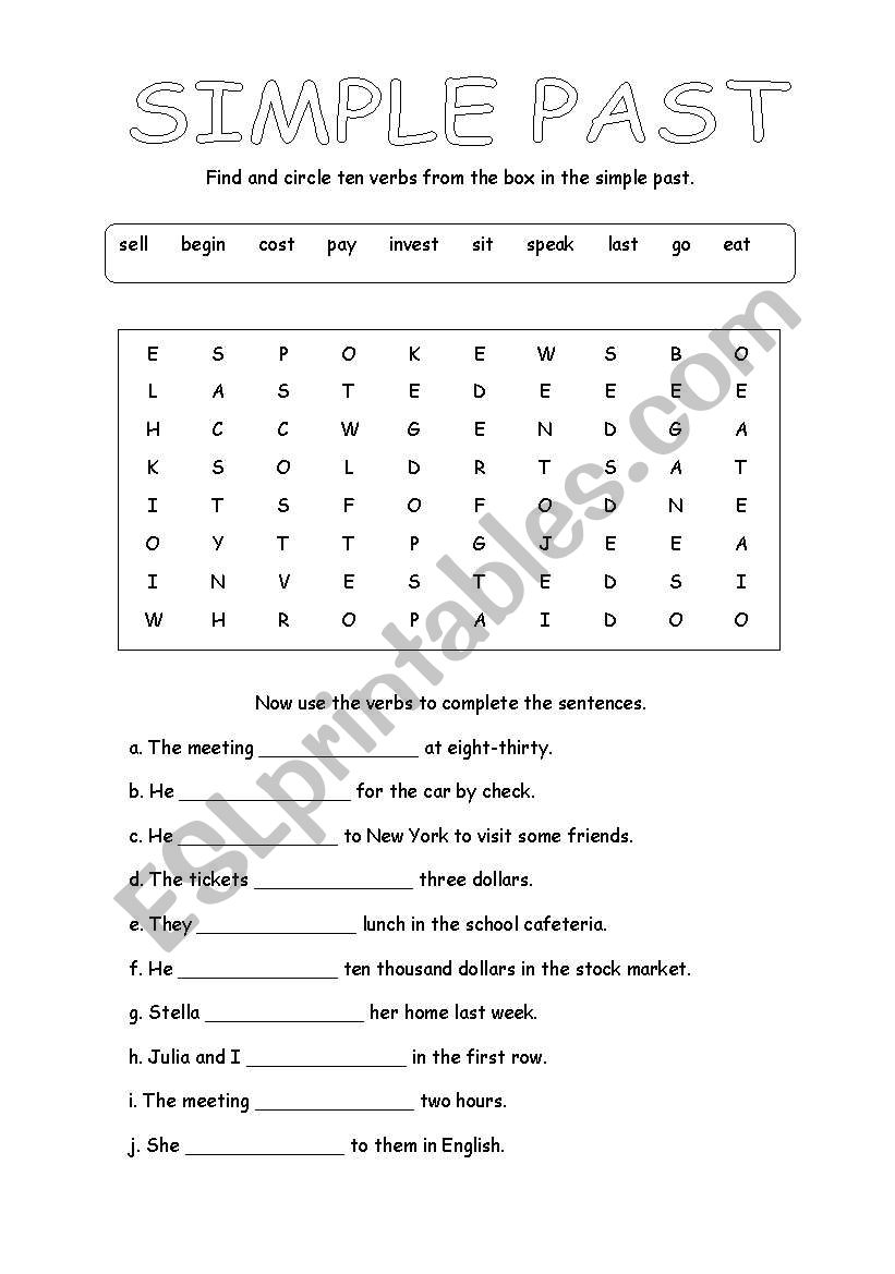 Simple Past worksheet