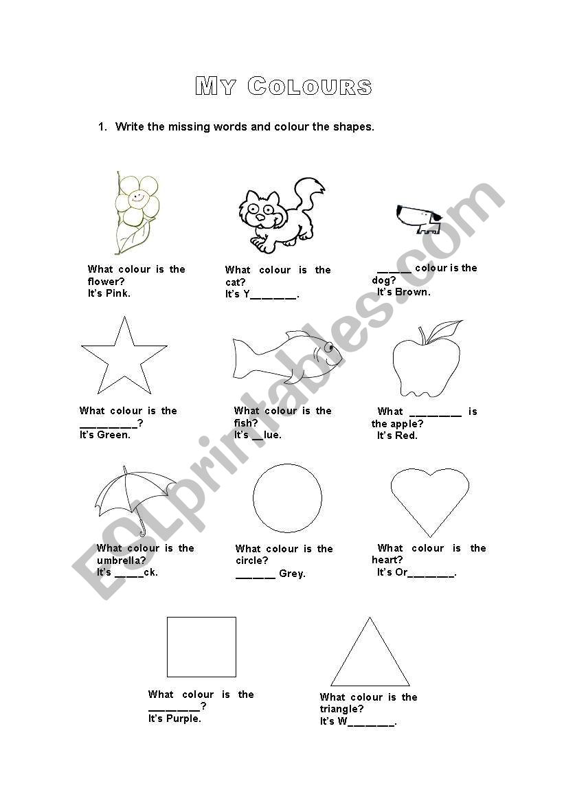 My Colours worksheet