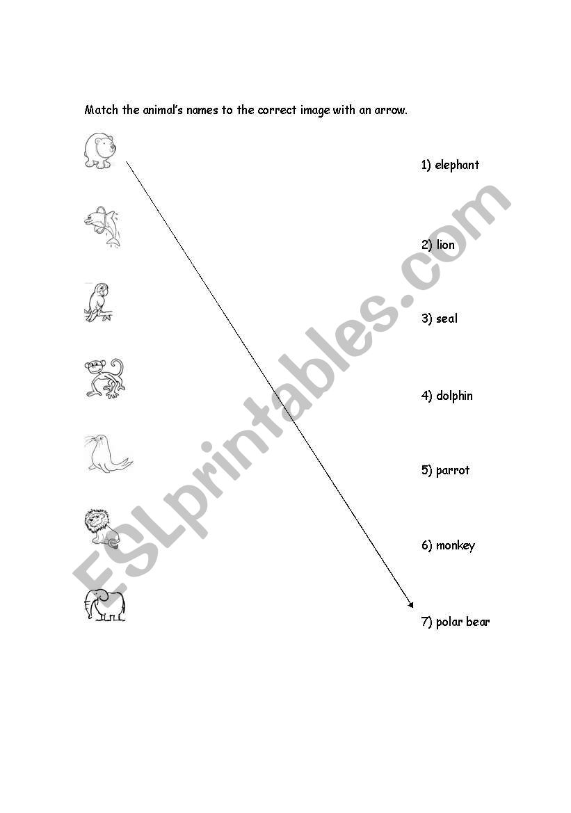 Wild animals vocabulary worksheet