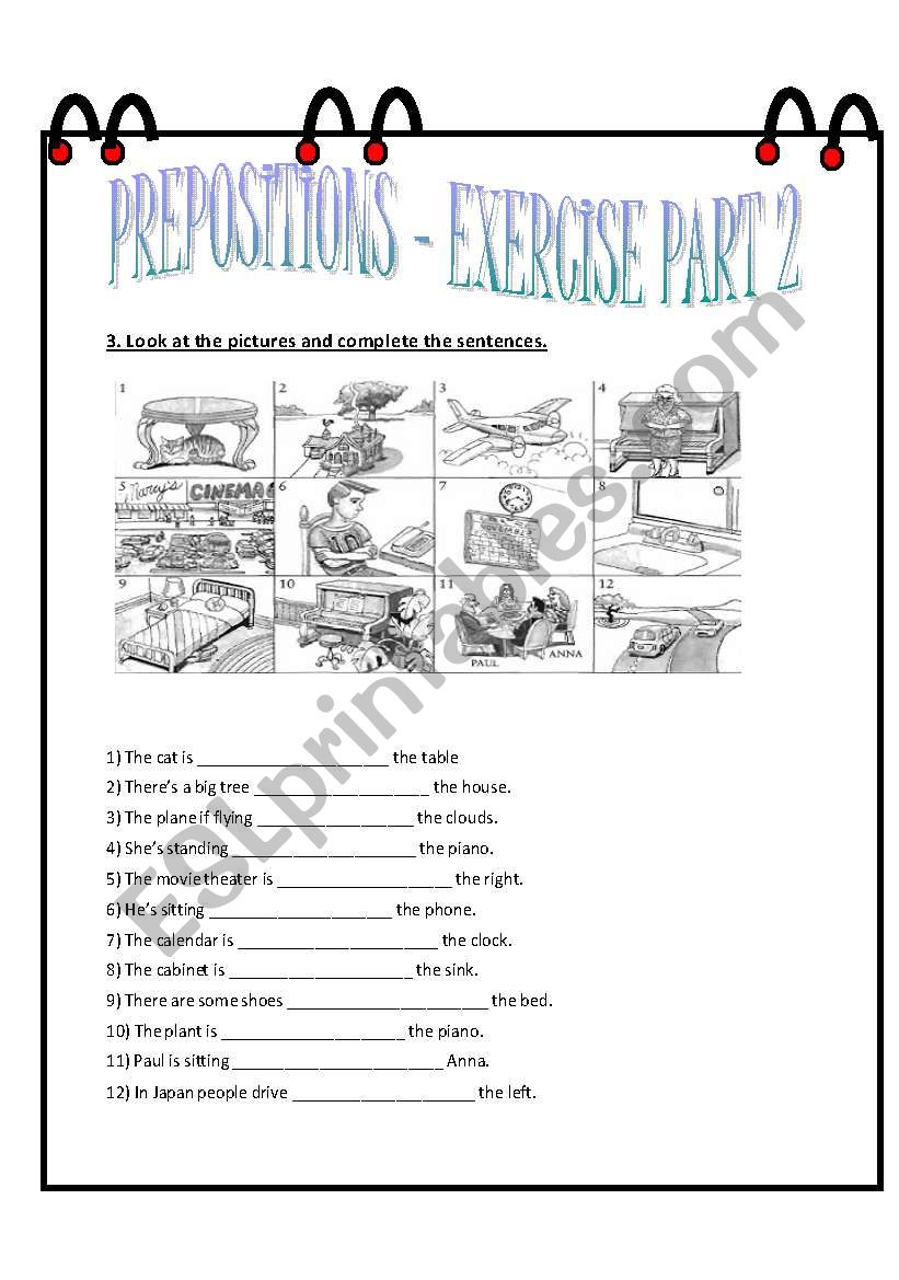 Preposition Exercise Page 2 worksheet