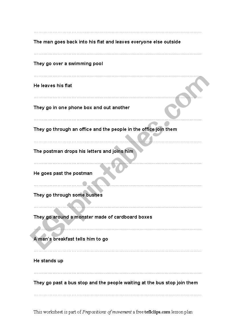 Cut-up for prepositions of movement