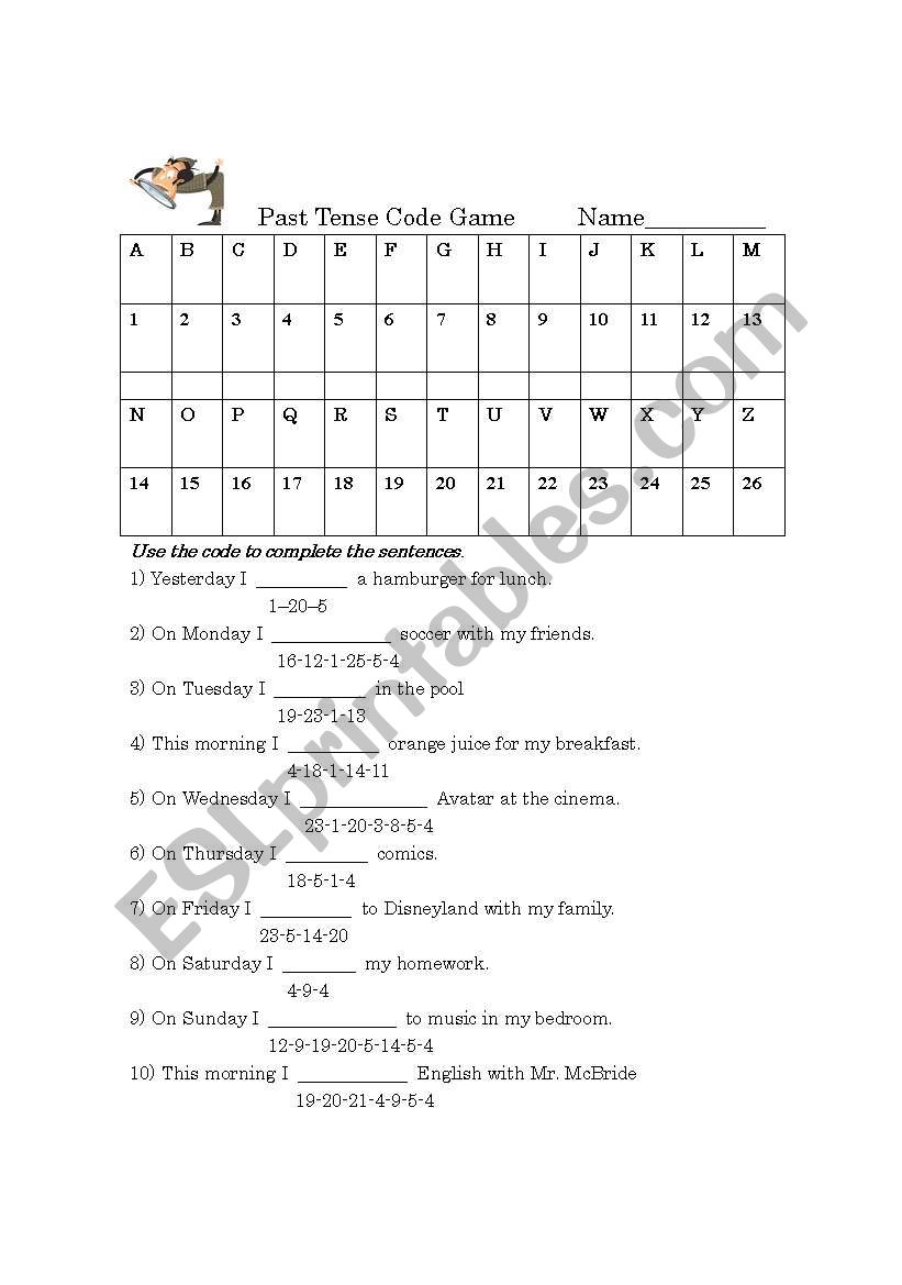 past tense code quiz worksheet