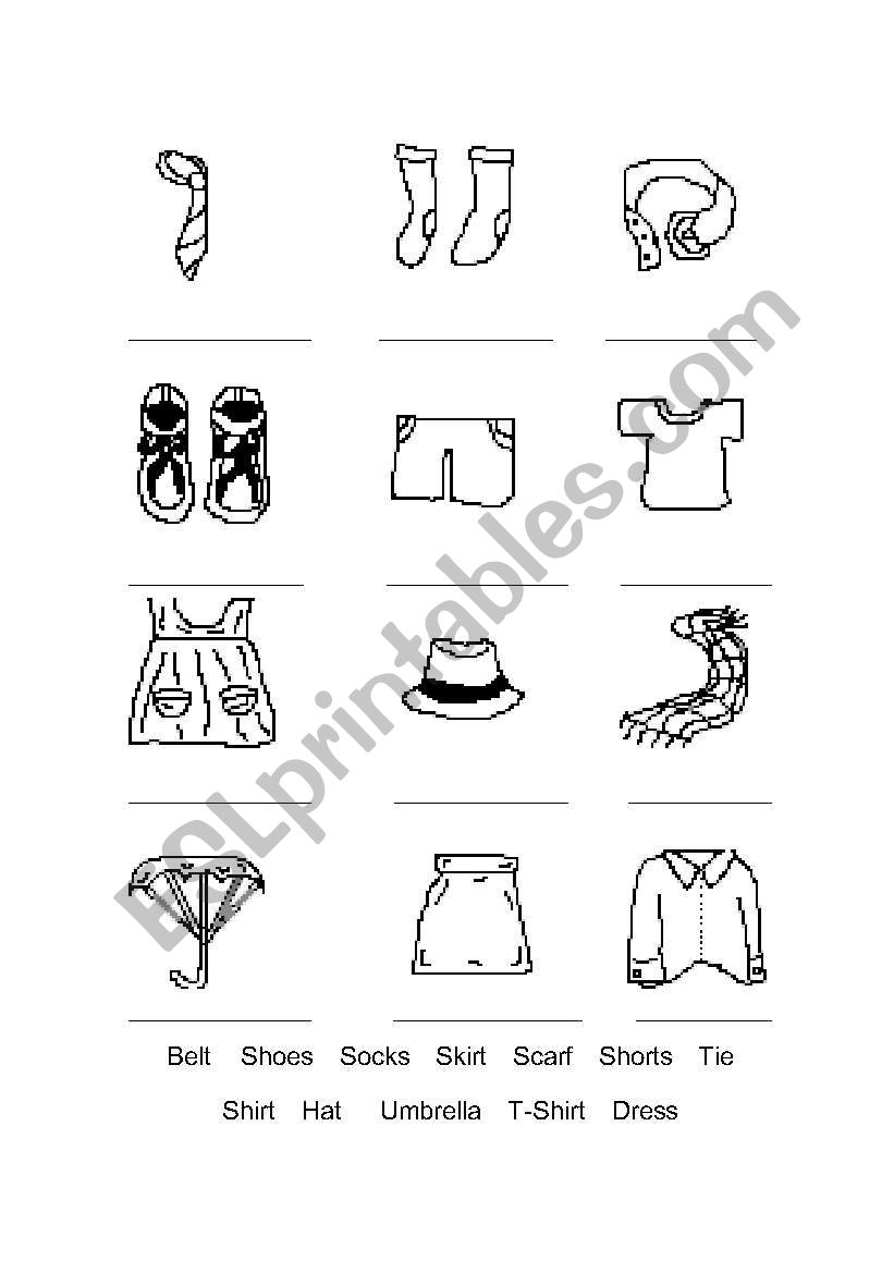 My Clothes - Fill in the blank - ESL worksheet by capo