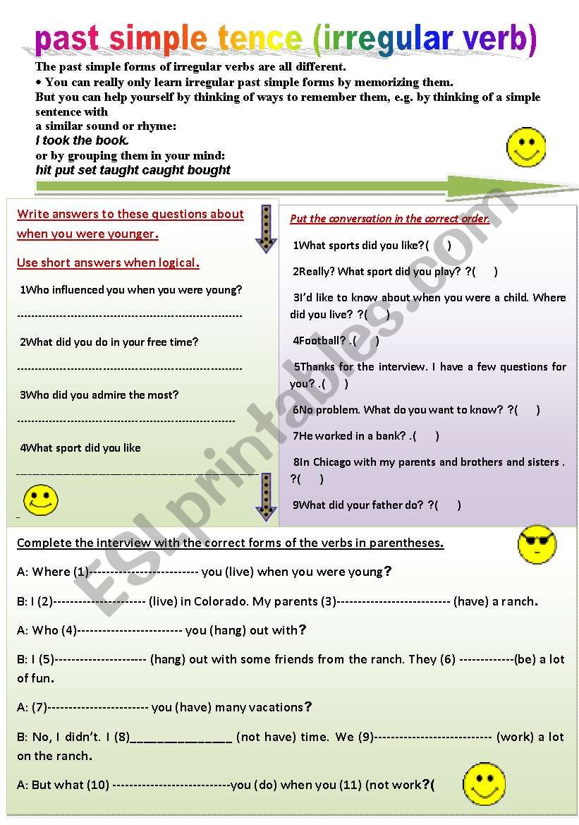 past simple forms of irregular verbs