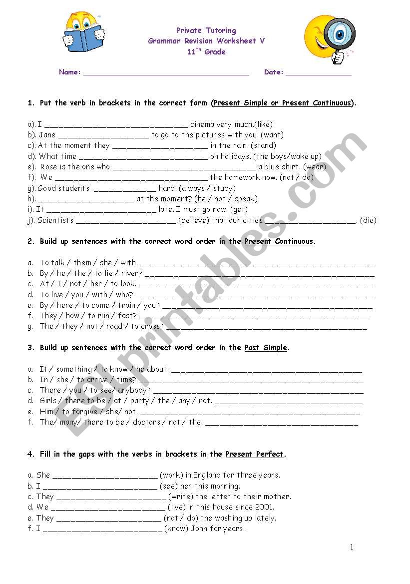 Revision Worksheet 5 worksheet