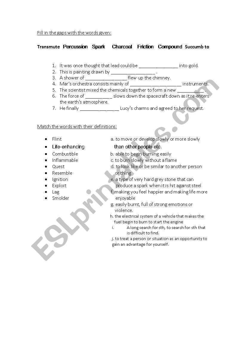 IELTS VOCABULARY EXERCISES worksheet