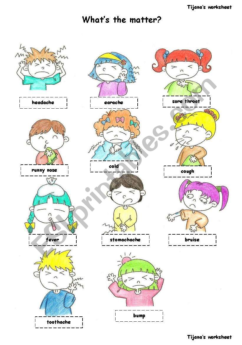 sickness-esl-worksheet-by-mytijana