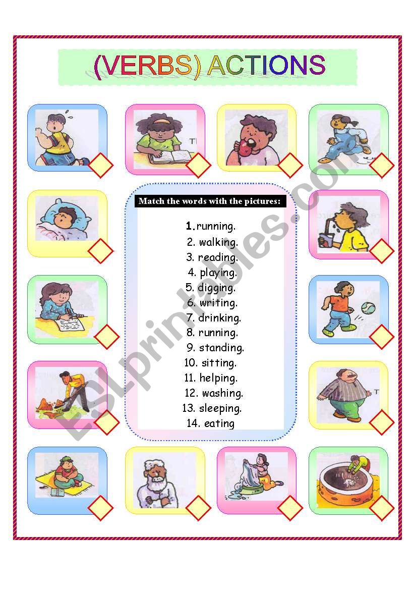 ACTIONS ( Verbs) worksheet