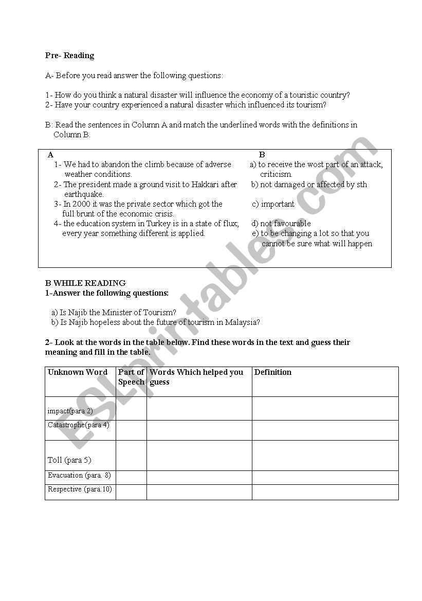 scene in malaysia worksheet