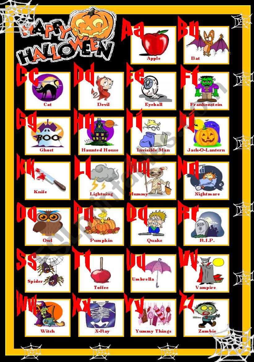 Happy Halloween ABC worksheet