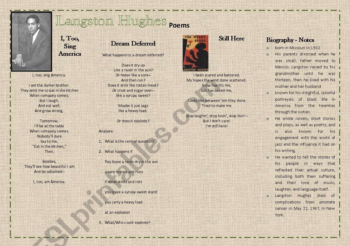 Langston Hughes Poems - Black Americans and Civil Rights 