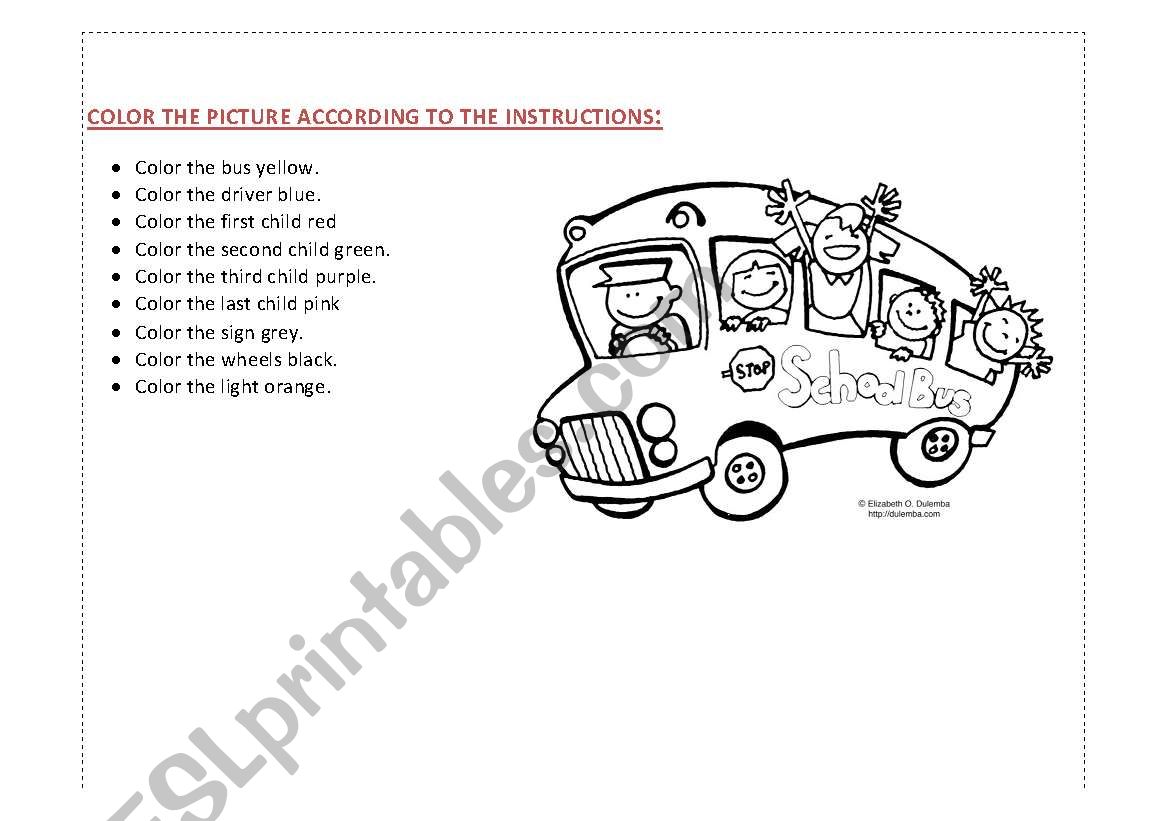 Color the picture  worksheet