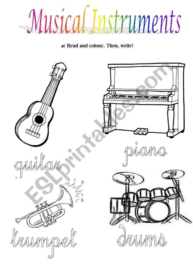 Musical Instruments worksheet