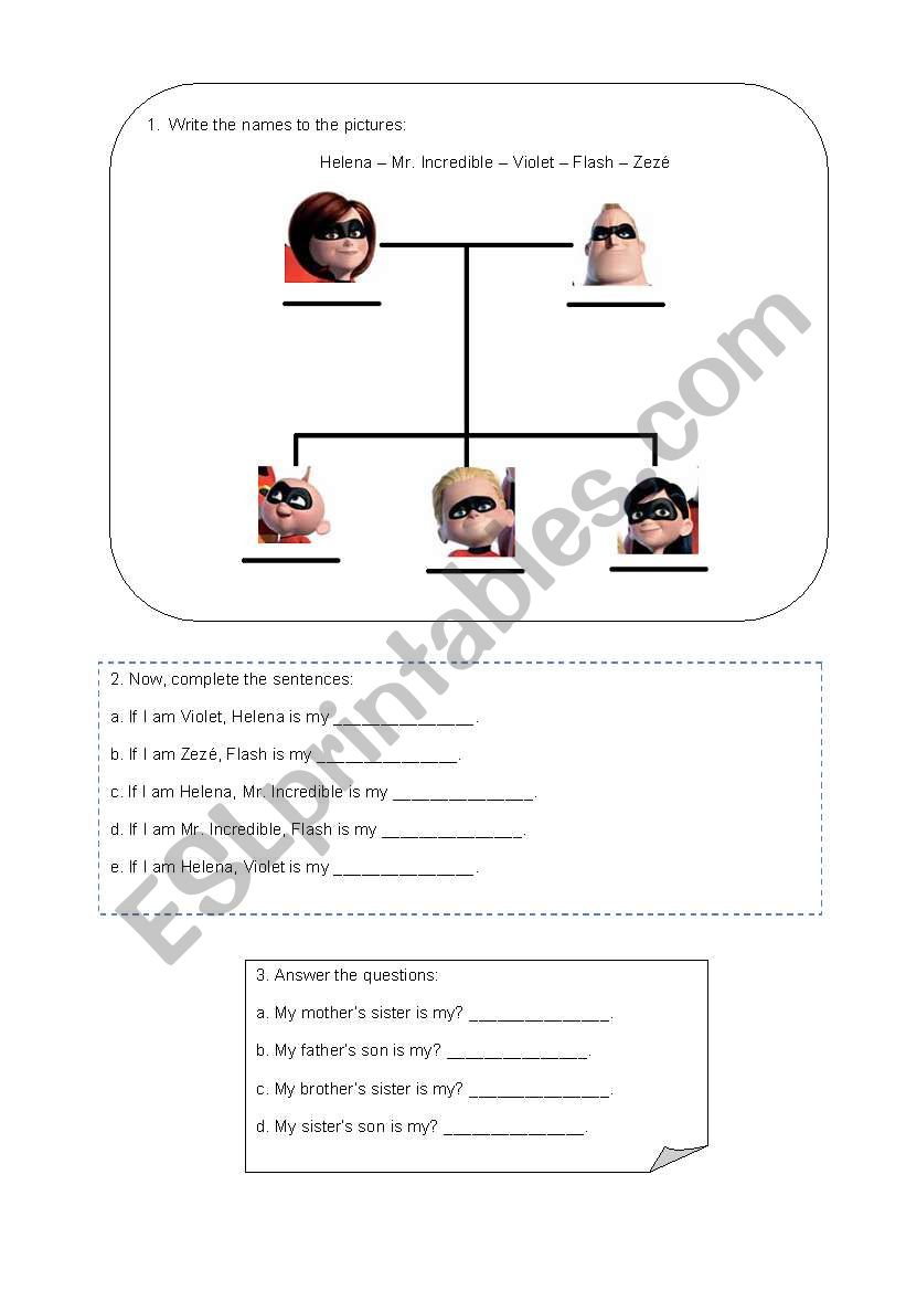 Family worksheet