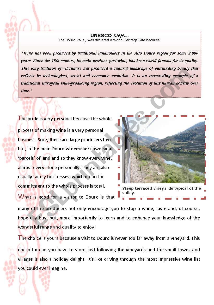 Douro Wine worksheet