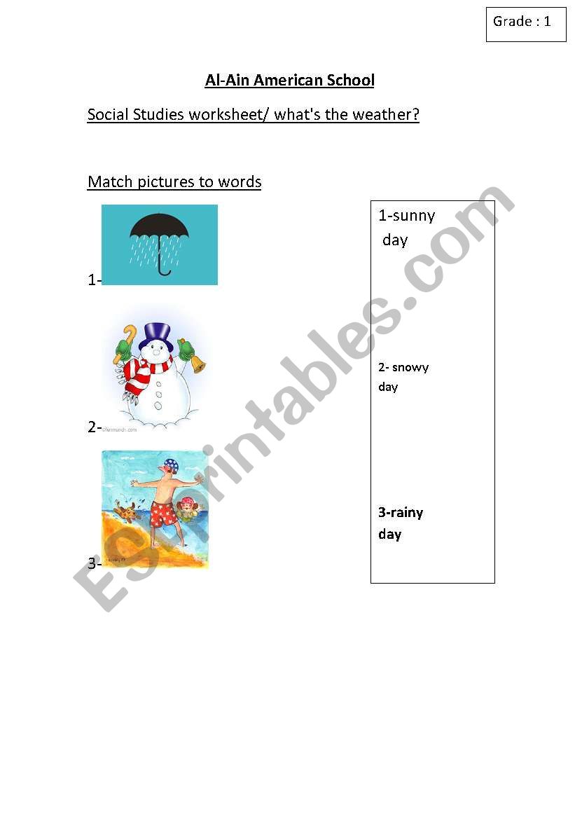 weather worksheet